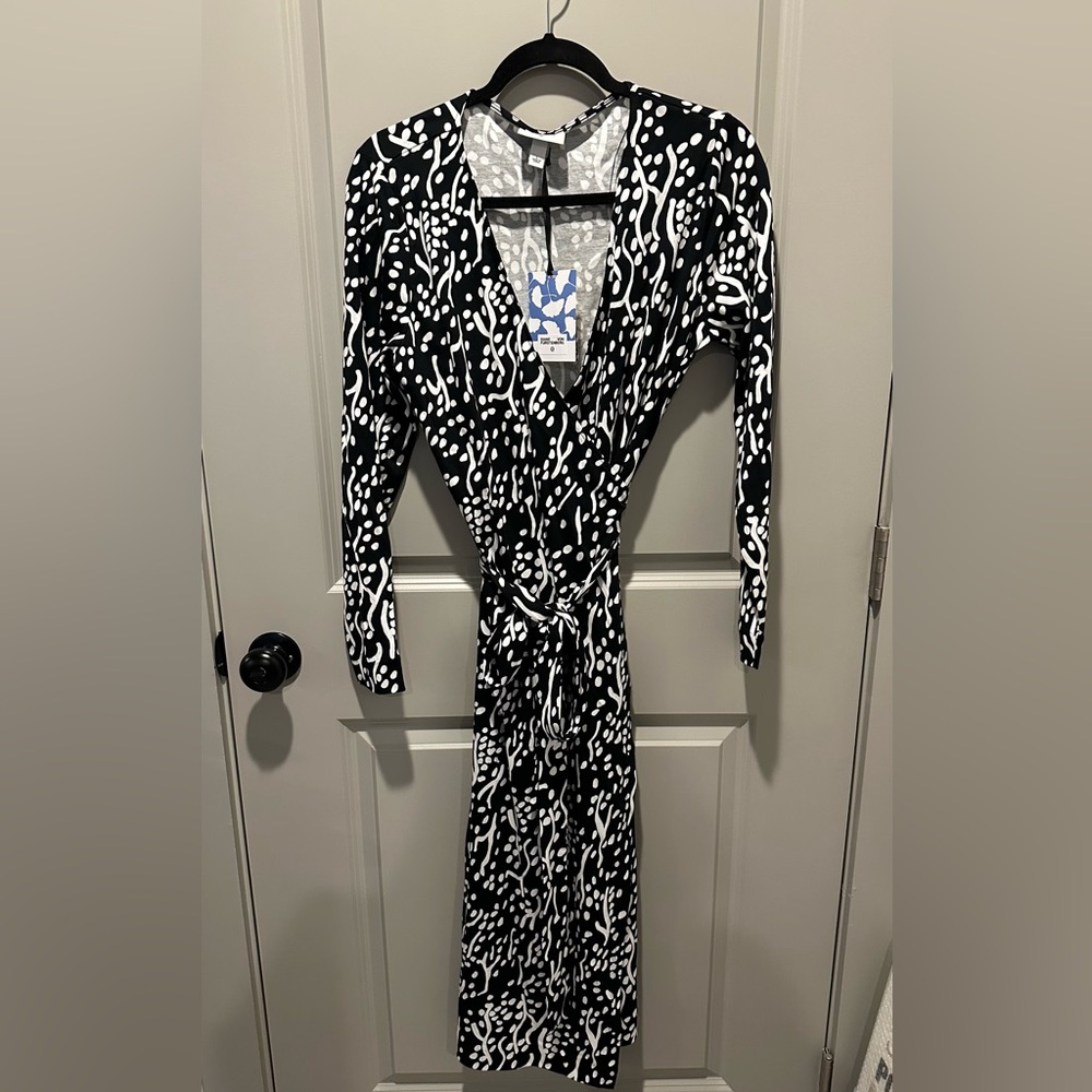 NWT DVF for Target Black Midi Dress Sz L